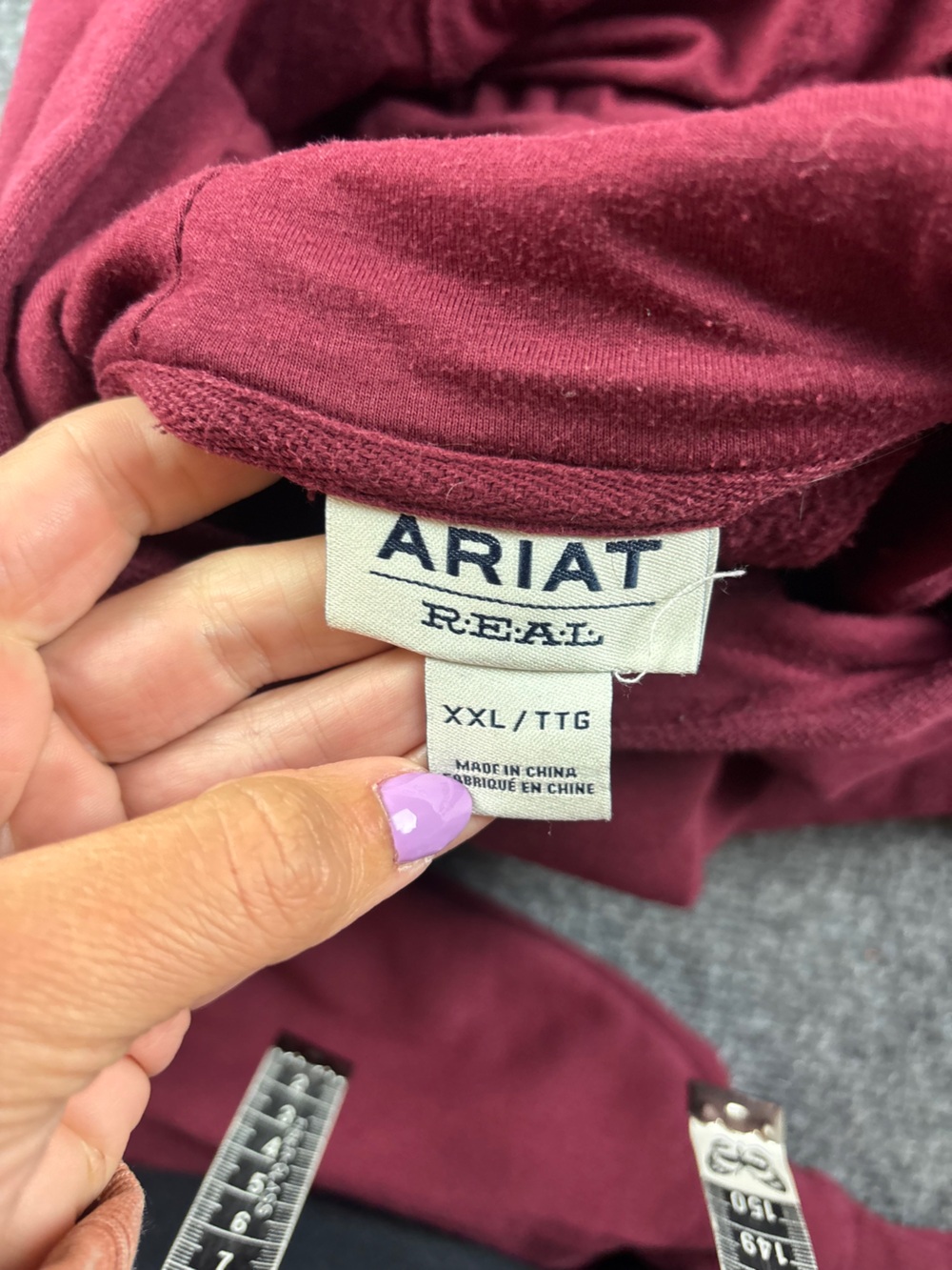 ARIAT Women’s Red Sleeve Logo Hooded Sweatshirt Hoodie size: XXL - Picture 8 of 8